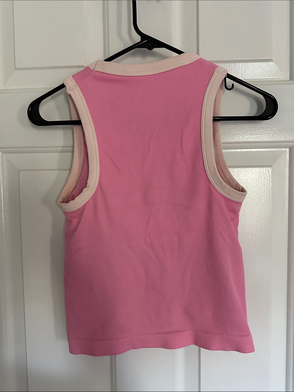 all in motion Pink Ribbed Tank with Cream Trim - Picture 5 of 7